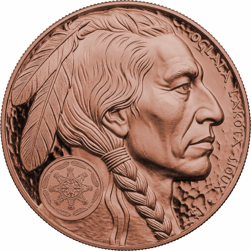 2026 Sioux Nation American Gold Buff 250 Ann Tribute 5oz Copper Coin