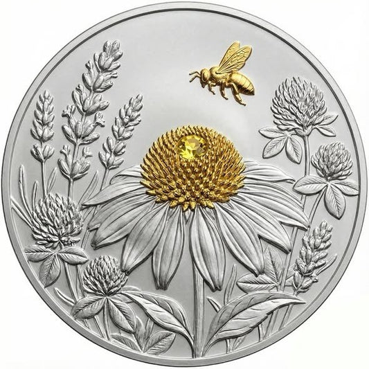 Bee Yourself Silver & Gold Gilded 1 oz Copper Medal in TEP