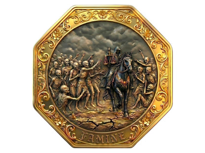 Four Horsemen of the Apocalypse - Famine Gold Gilt 10oz Copper Medal