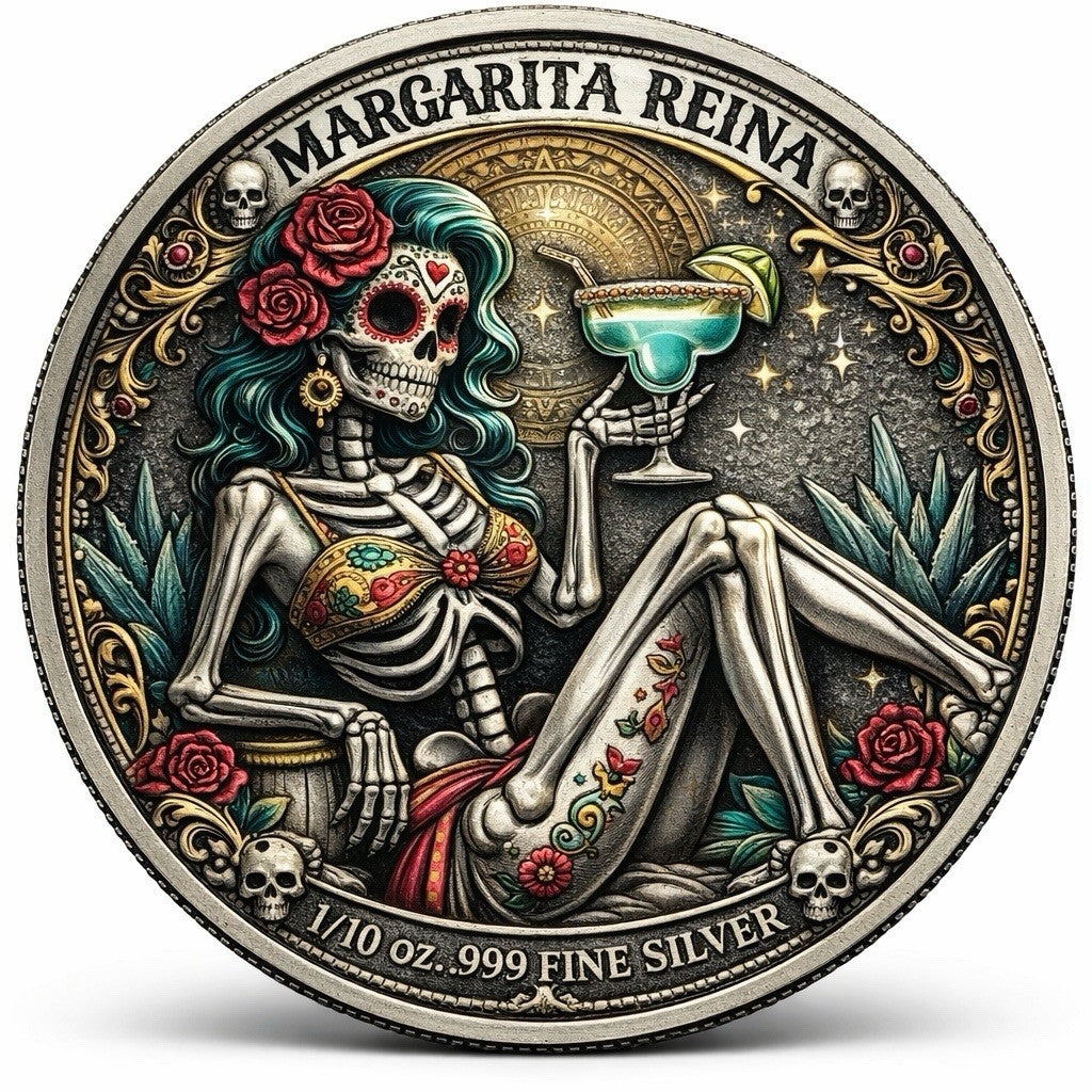 MaRgarita Reina Colorized 1/10 oz Silver Round