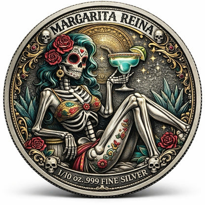 MaRgarita Reina Colorized 1/10 oz Silver Round