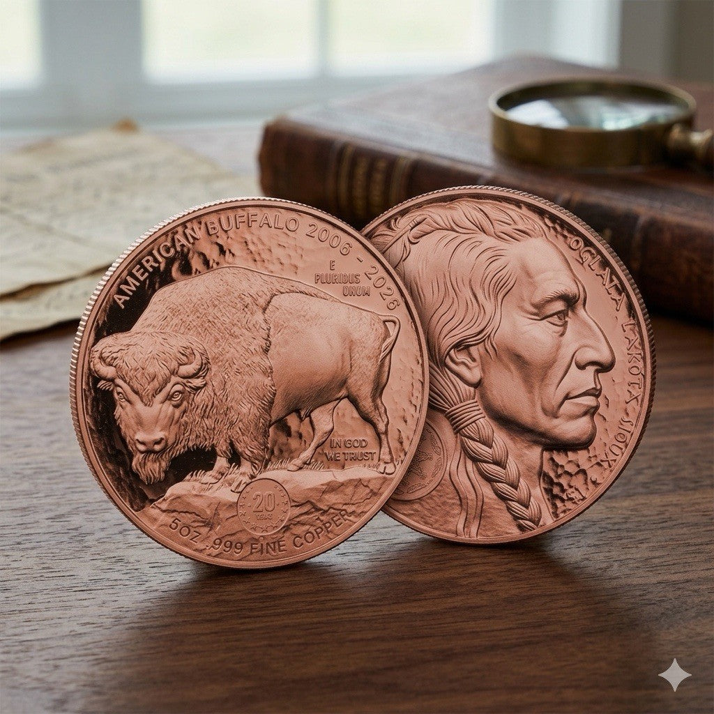 2026 Sioux Nation American Gold Buff 250 Ann Tribute 5oz Copper Coin