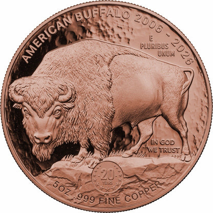 2026 Sioux Nation American Gold Buff 250 Ann Tribute 5oz Copper Coin
