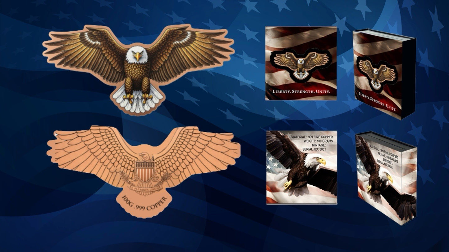Rise of the Eagle Colorized 100g Copper Medal