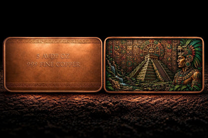 Mayan Temple Colorized  10 Oz Copper  Bar (PRE-ORDER)