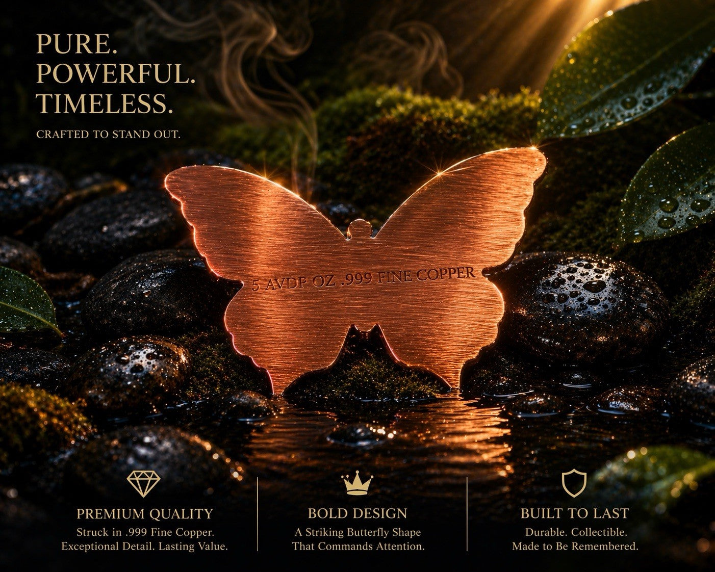 Butterfly 5oz Copper Art Piece