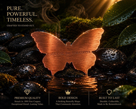 Butterfly 5oz Copper Art Piece