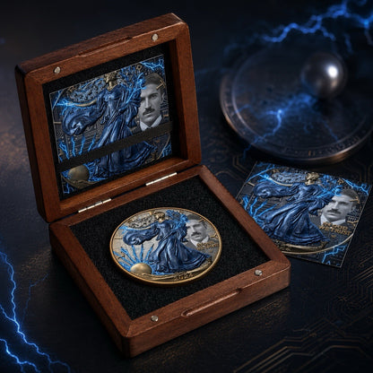 1 oz 2025 Colorized American Eagle ASE Tesla .999 Silver