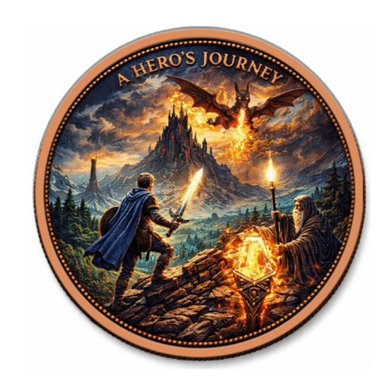 A Hero's Journey Colorized 5 oz Copper Round