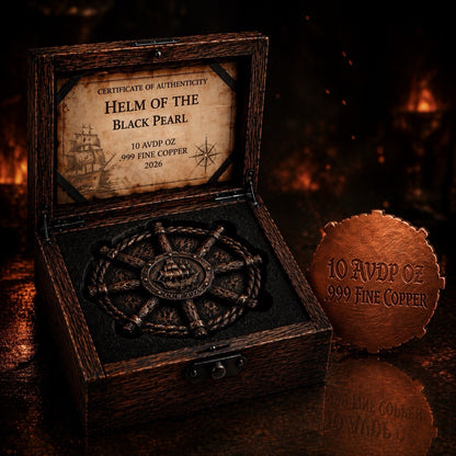 Helm of the Black Pearl  10oz Copper Medal in box