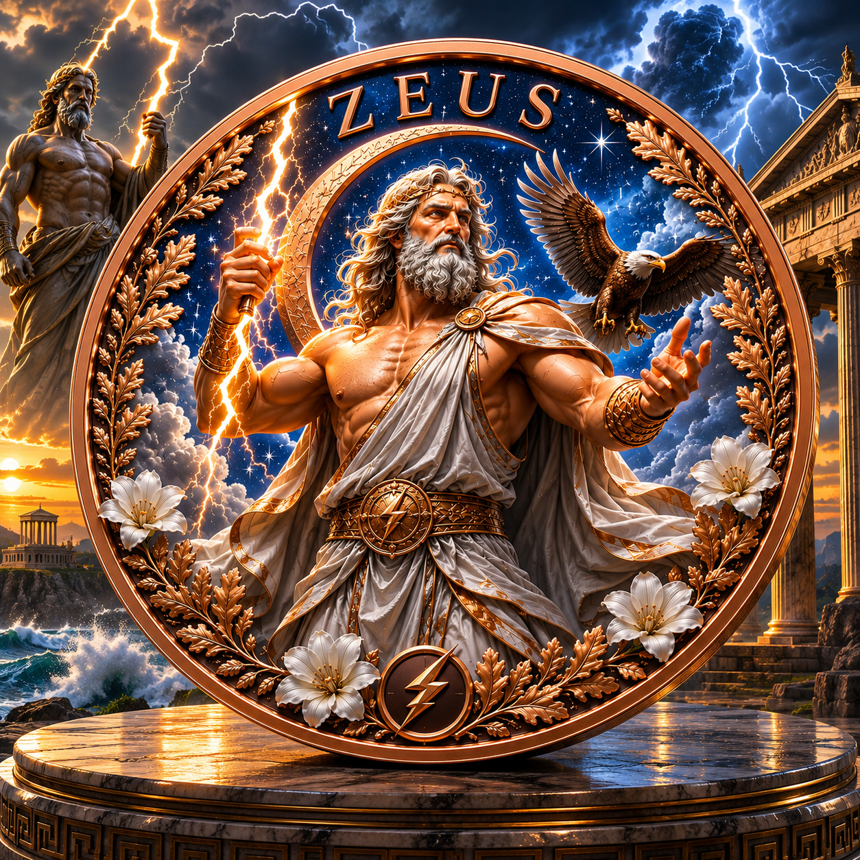 2026 Greek Mythology Series Zeus 5 oz High-Relief Color Coin