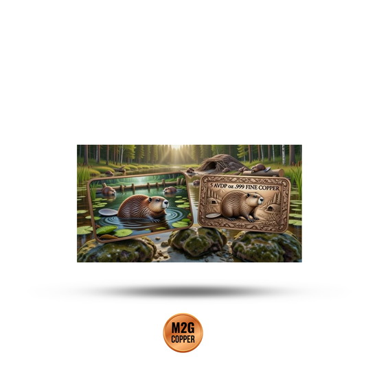 Backwoods Beaver 5 oz Copper Colorized Art Bar