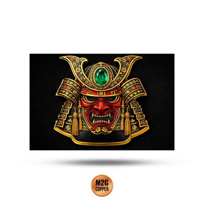 Shaped Samurai Mask  5oz Copper Medal in box