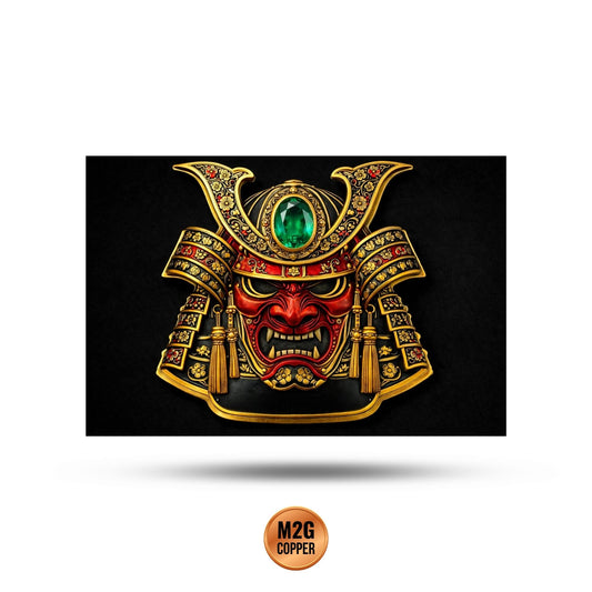 Shaped Samurai Mask  5oz Copper Medal in box