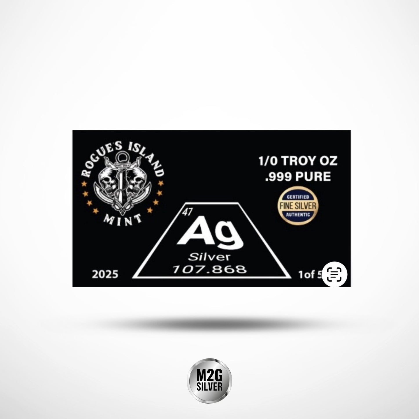 Periodic Table of Elements 1/10 oz Silver Bar in Card