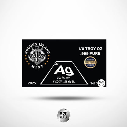 Periodic Table of Elements 1/10 oz Silver Bar in Card
