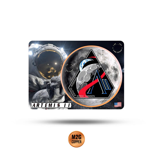 Artemis II Colorized 1 oz Copper Round in Card
