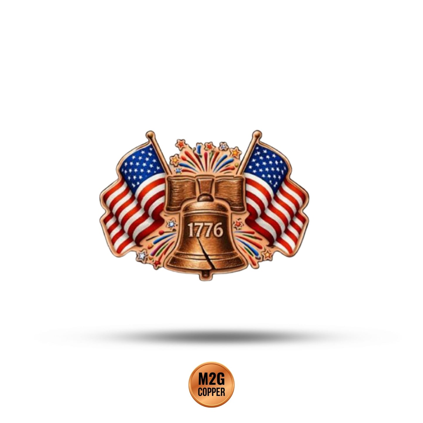 Spirit of 1776 Shaped Colorized 100g Copper Medal in Box