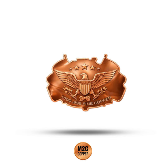 Spirit of 1776 Shaped Colorized 100g Copper Medal in Box