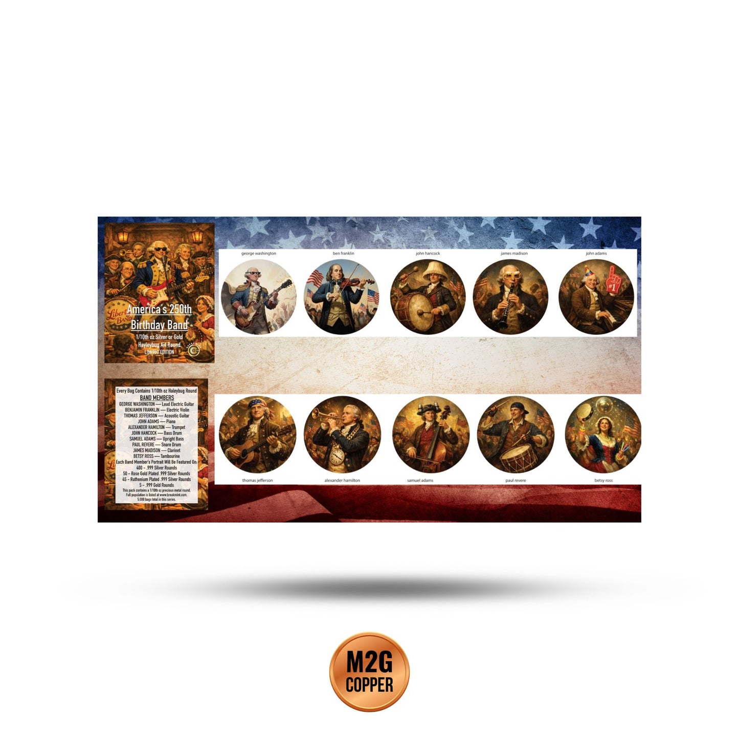 America's 250th Birthday Band 1/10 oz Silver & Gold Mystery Pack