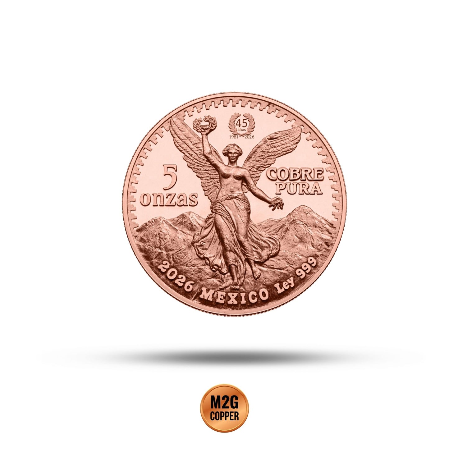 Liberia Libertad 45th Ann. Proof 5 oz Copper Coin