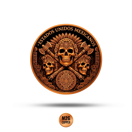 Libertad Aztec Serpents Colorized 5 oz Copper Medal