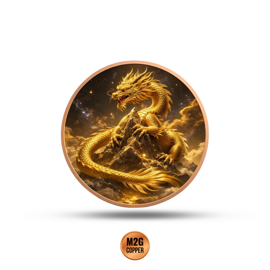 Golden Dragon Colorized 5 oz .999 Copper Bar