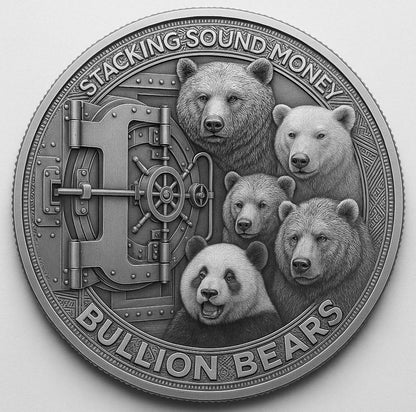 Bullion Stackers Kodiak Bear Colorized 1 oz Copper Round