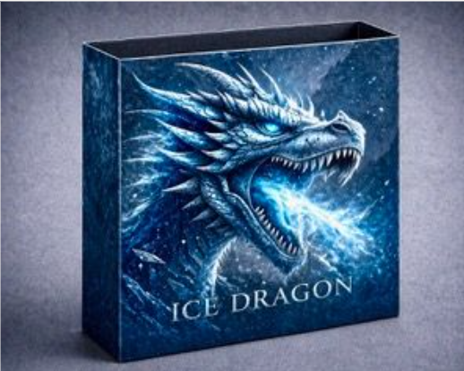 Ice Dragon Colorized 1 oz Copper Round