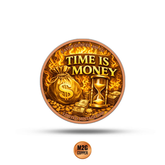 Time is Money Colorized 5 oz Copper Medal