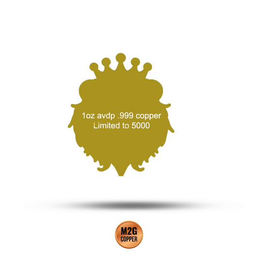 King of the Jungle Colorized Shaped 1 oz Copper Medal