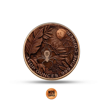 Spider 5 oz Glow in the Dark Copper Round (New in Capsule)