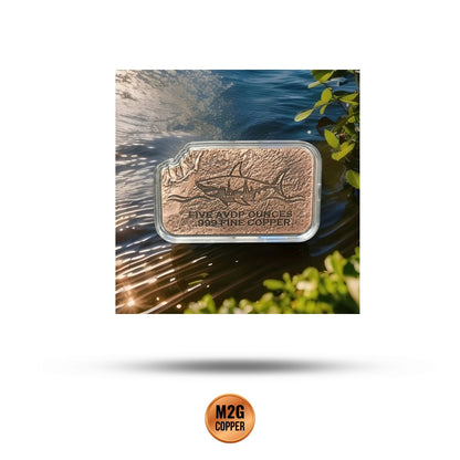 Shark Bait 5oz AVDP .999 Copper Bar Colorized 2025 In Capsule