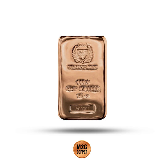 Germania Mint 10 oz 999.9 Fine Copper Bar Collectible with Box
