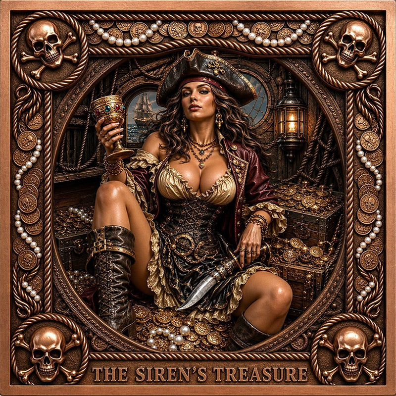 The Siren's Treasure Colorized 5 oz Copper Bar (PRE-ORDER)
