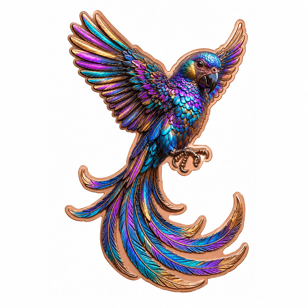 Rainbow Parrot Shaped 1 oz Copper Medal