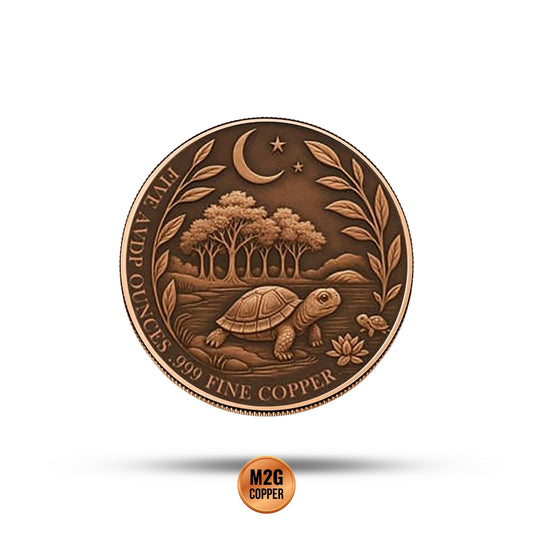 Mystic Night Turtle 5 oz Colorized Copper Round (New in Capsule)
