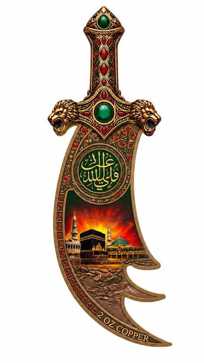 The Sword of Zulfiqar - The Spine Splitter 2 oz Copper Medal
