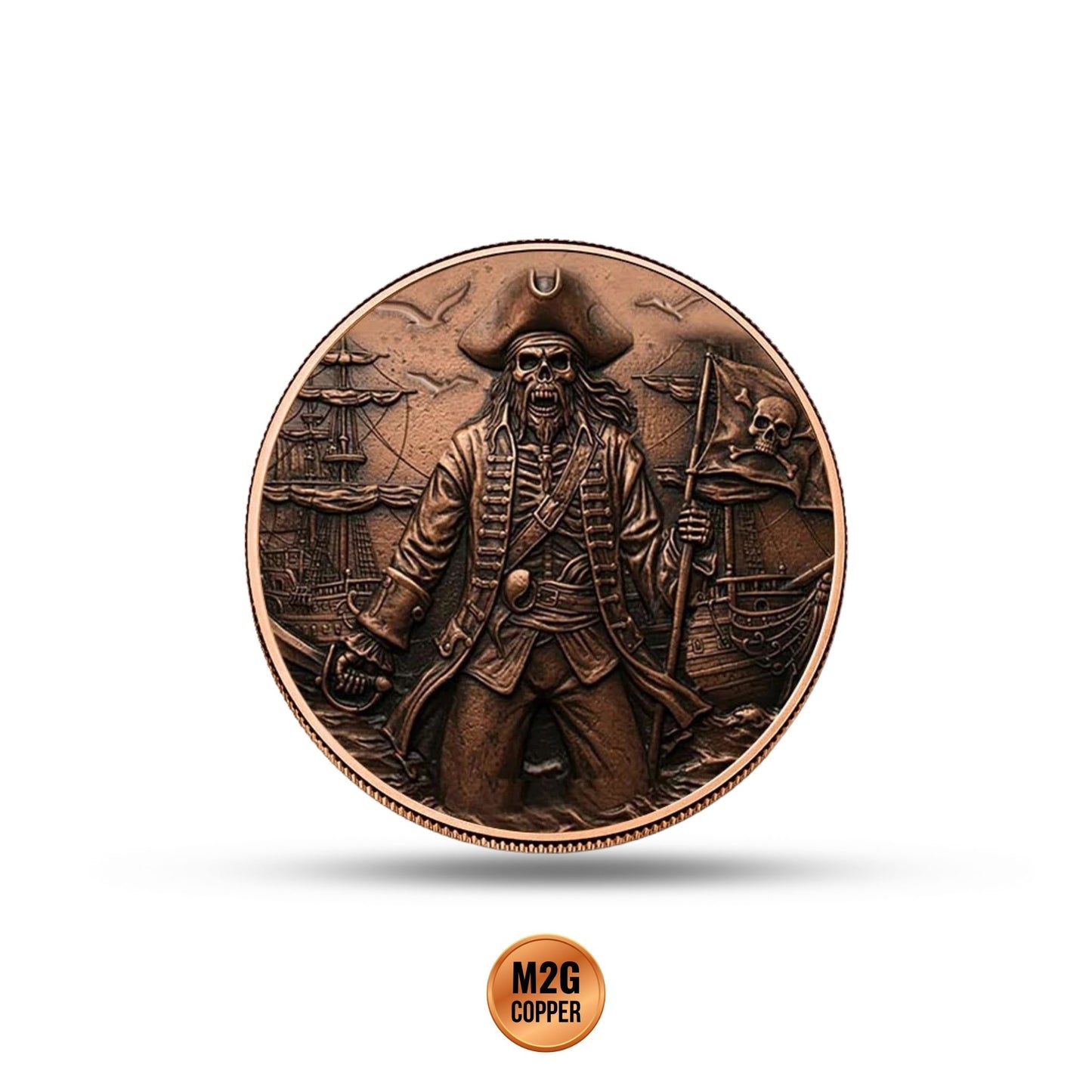 Captain Blackheart 5 oz Antiqued Copper Round (New in Capsule)