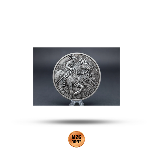 2026 Year of the War Horse 10 oz .999 Copper with Antique Silver Finish
