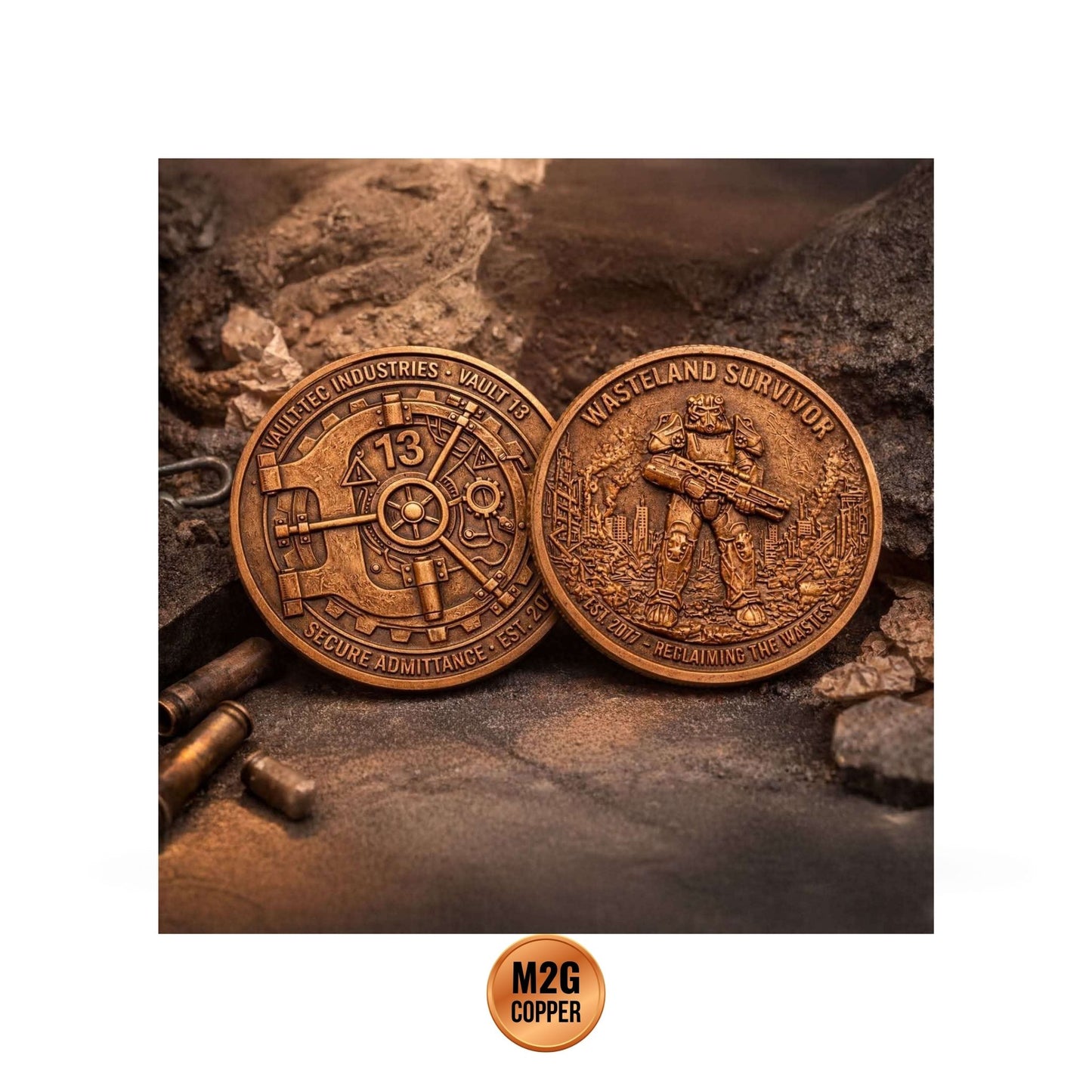 Wasteland Survivor Antiqued  5oz Copper Medal