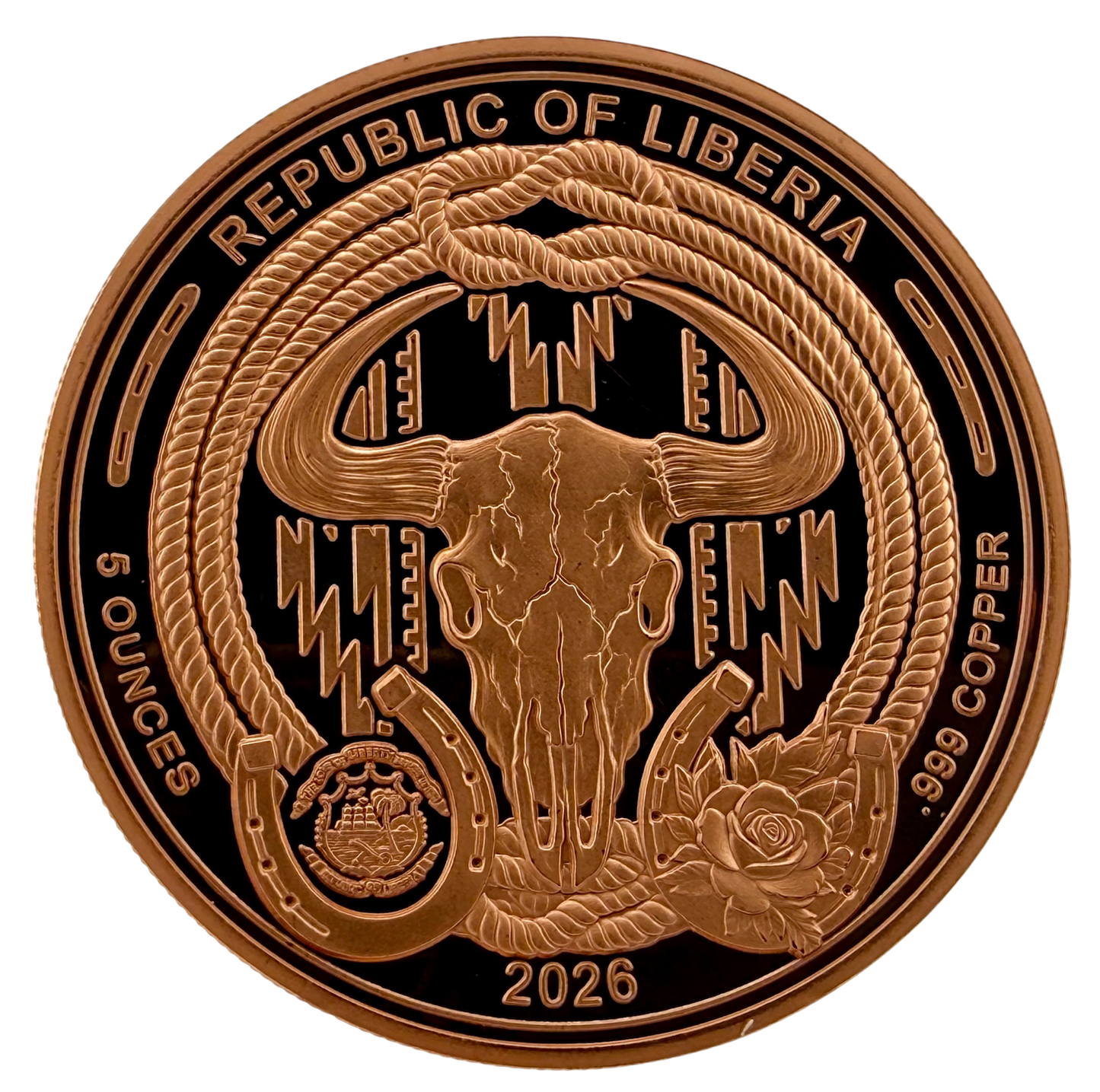 2026 Liberia U.S. Marshal Service HR Proof 5 oz Copper Coin
