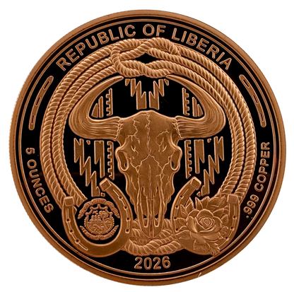 2026 Liberia U.S. Marshal Service HR Proof 5 oz Copper Coin
