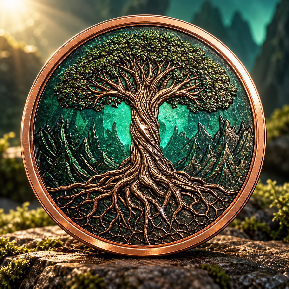 Liberia Eternal Root Colorized 5 oz Copper Coin