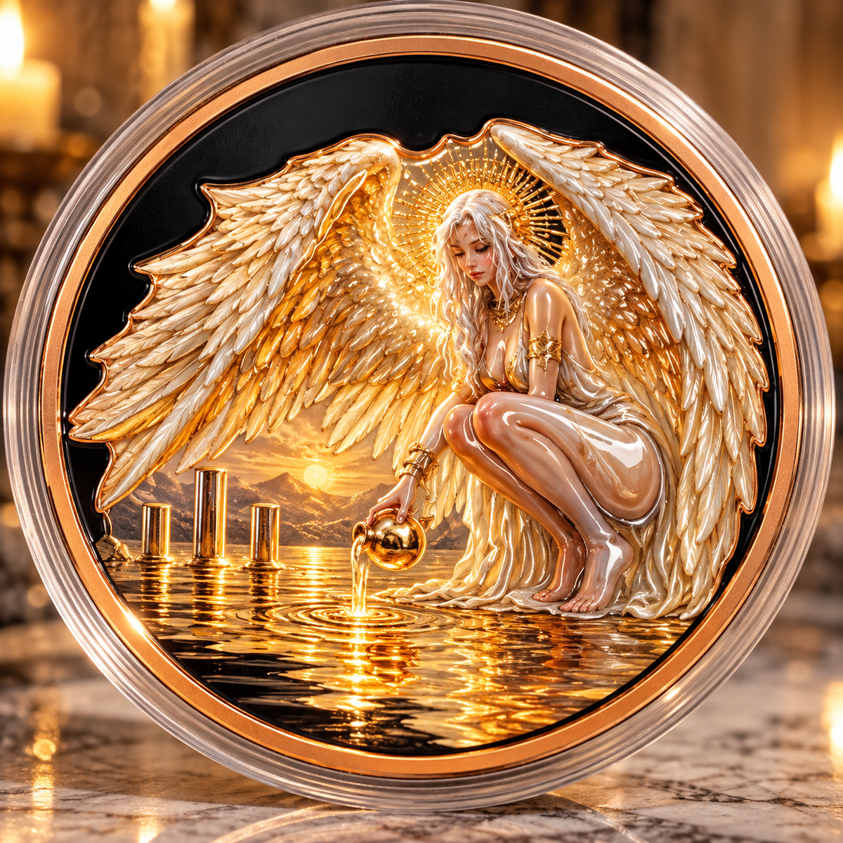 2026 Angelical Series Golden Angel 5oz Copper Medal
