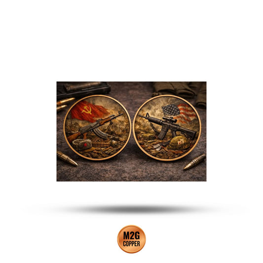 Rifles of War 2 x 1oz Copper Colorized Medals in Infinity Capsule