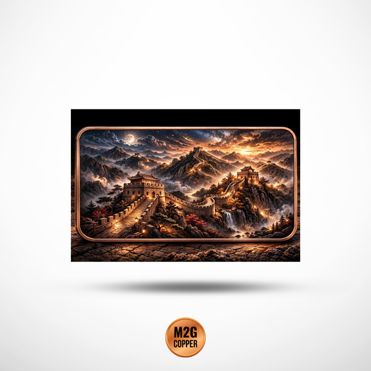 10 oz Great Wall of China AVDP .999 Fine Copper Bar – Colorized – With Capsule