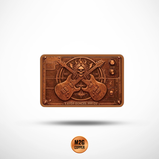 Eternal Riff 5 oz Copper Bar – Colorized Limited Edition Guitarist Design
