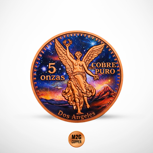 Mexico Dos Angeles Colorized 5 oz Copper Medal