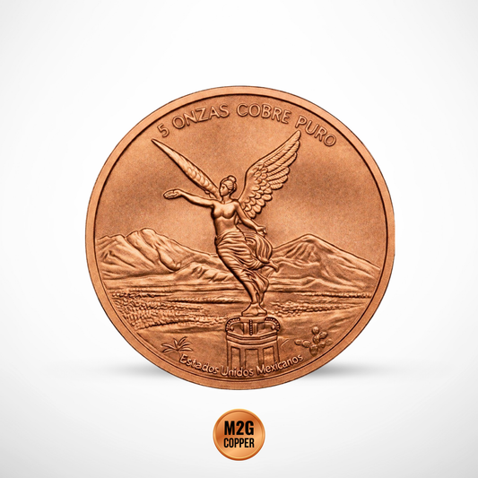 Mexico Dos Angeles Colorized 5 oz Copper Medal